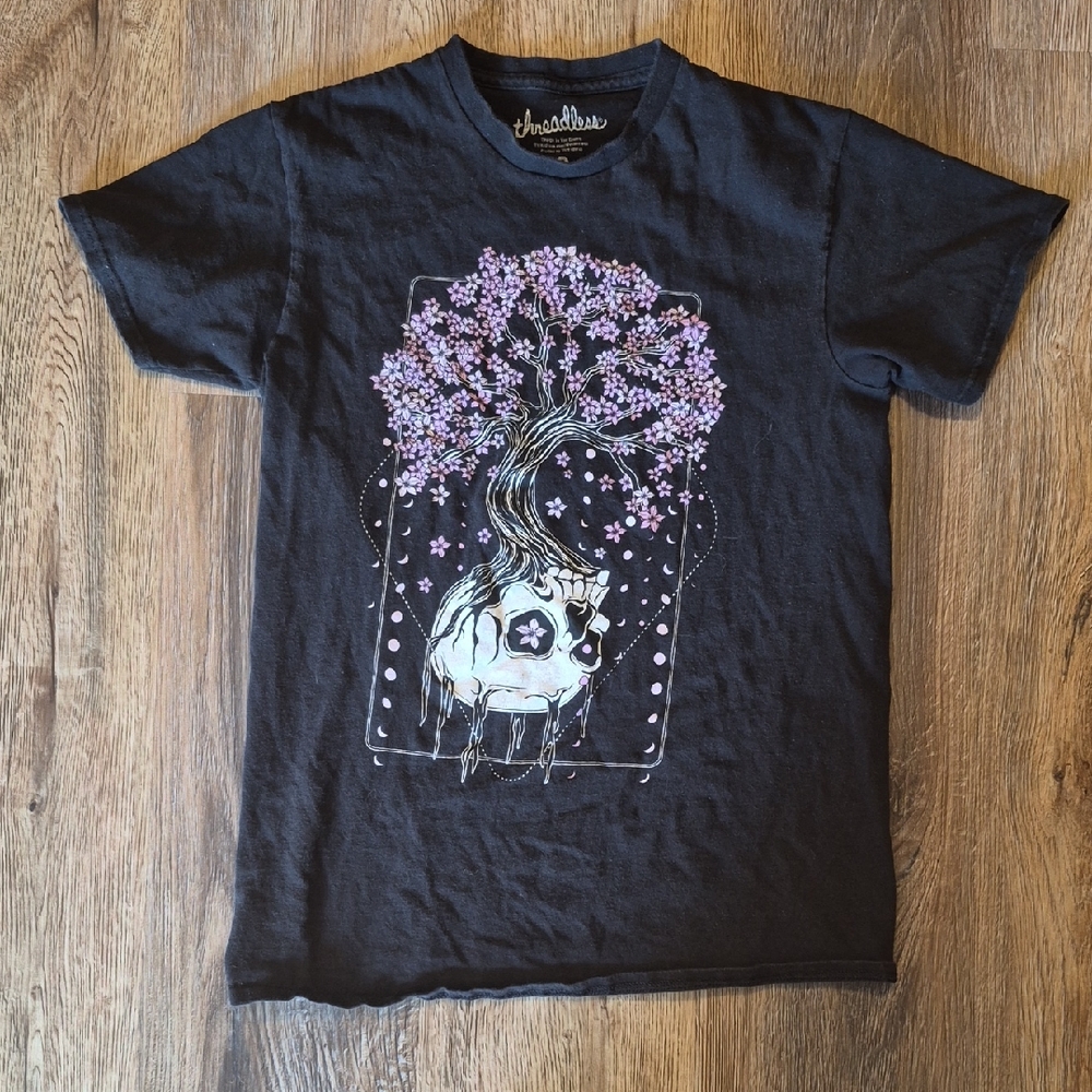 Threadless Kids T-Shirt with Purple Tree Design